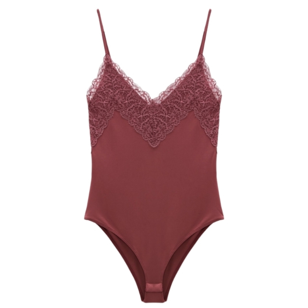Zara Rose Lace Bodysuit